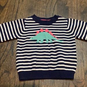 Navy blue stripped Dino sweater size 6mo